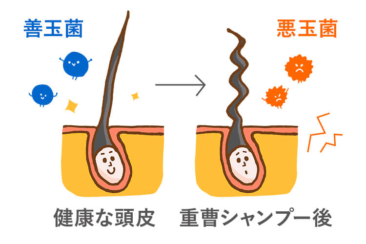 シャンプー後に頭皮環境が悪化する