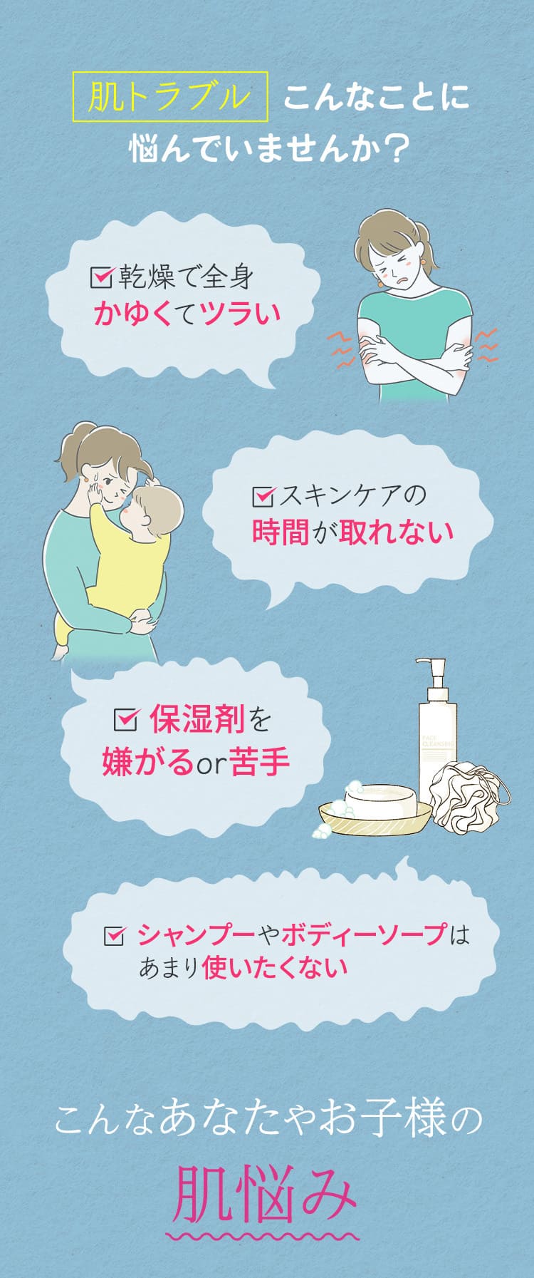 肌トラブルで悩んでいませんか？