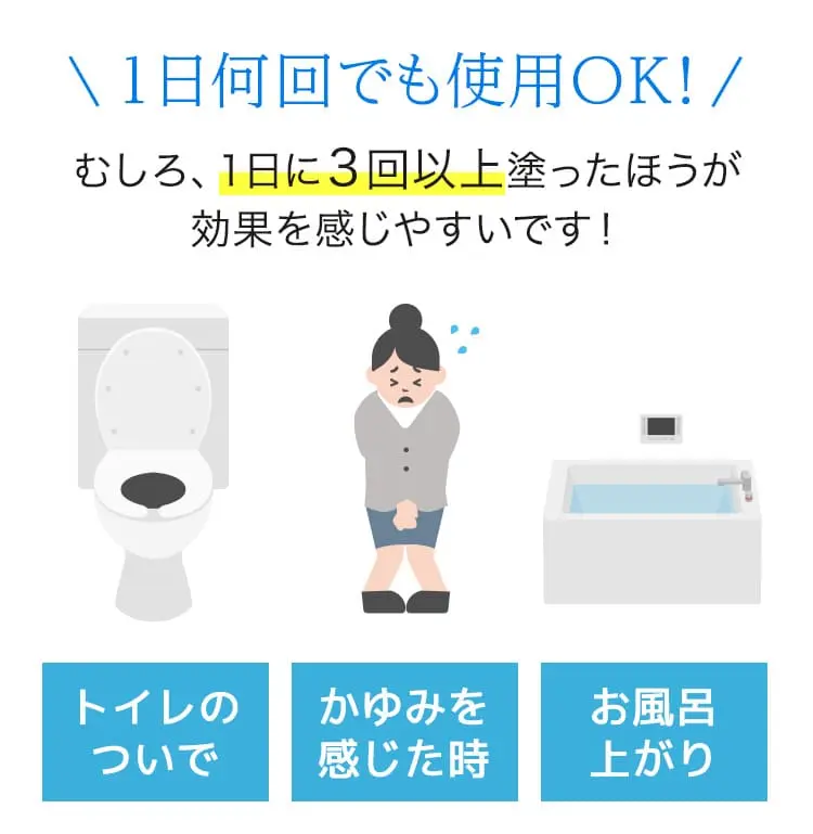 かゆみを感じたときなど、いつもで塗ってください