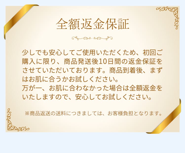 全額返金保証