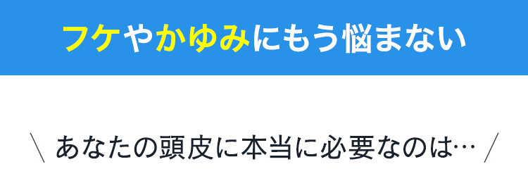 フケやかゆみにもう悩まない