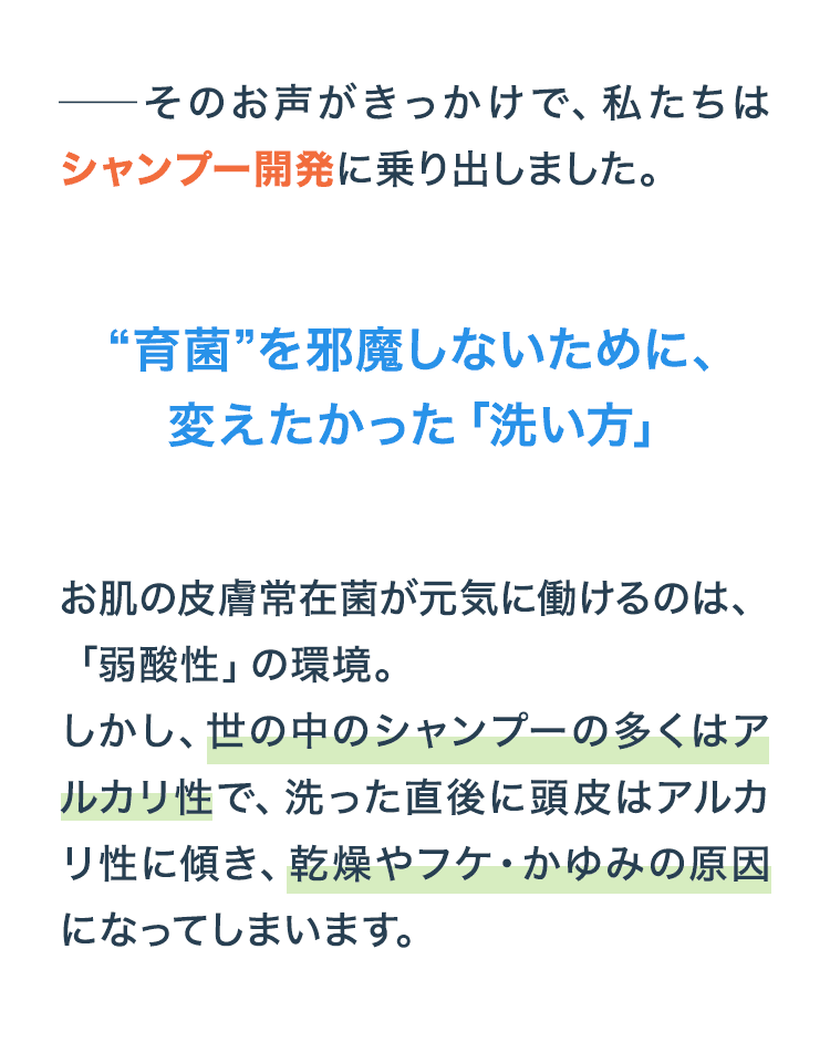 お客様の声から生まれた 「シャンプーとのセット使い」という選択肢