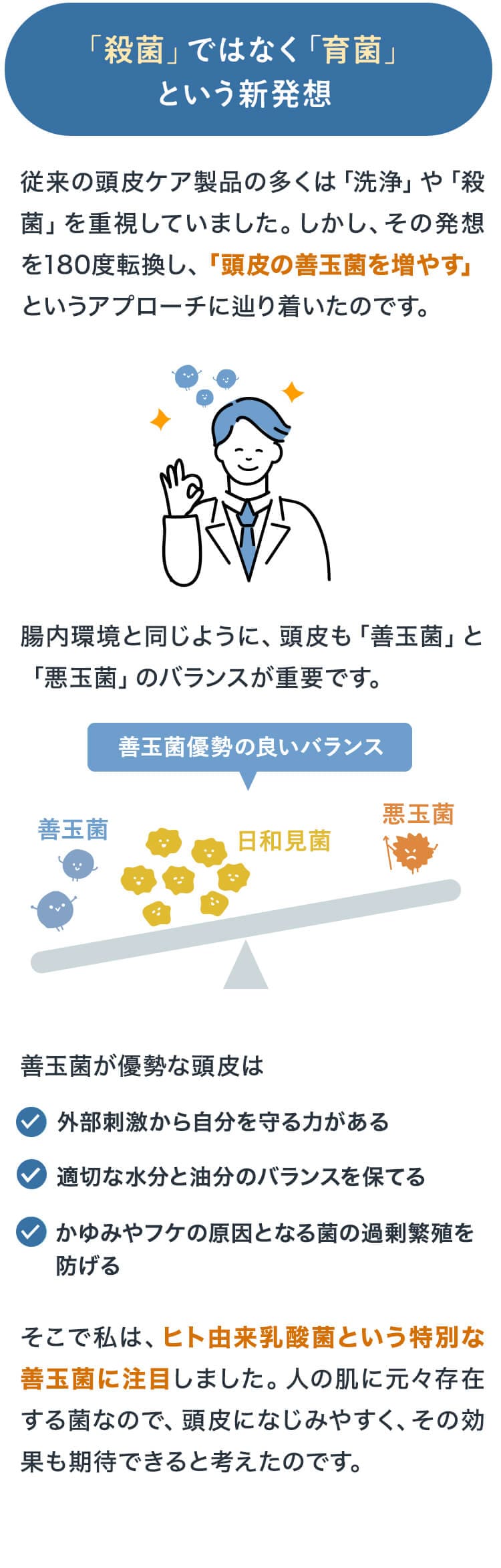 「殺菌」ではなく「育菌」という新発想